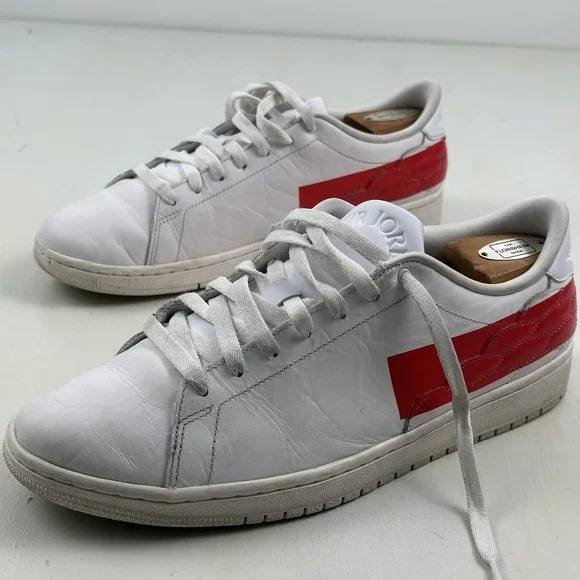 Nike AIR JORDAN 1 CENTRE COURT Shoes MEN'S Sz 11 UNIVERSITY WHITE + RED Sneakers