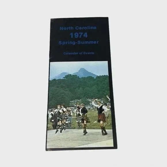 North Carolina 1974 Spring Summer Calendar of Events Vintage Brochure