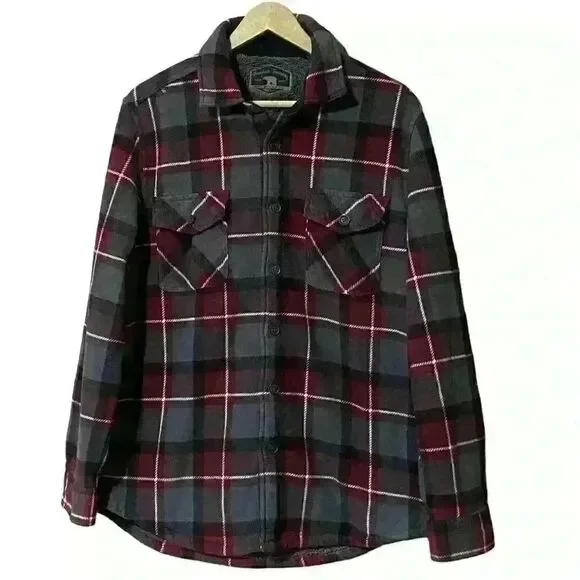 Freedom Foundry Shacket M Plaid Flannel Fleece Lined Outdoorsy Lumberjack Cowboy