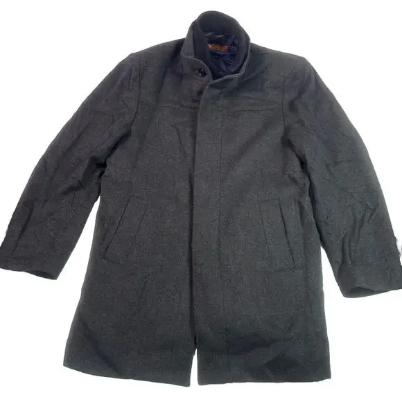 Ace Wool & Charcoal Cashmere Fabric Winter coat ByEnzo. E54801-3, Men’s Large.