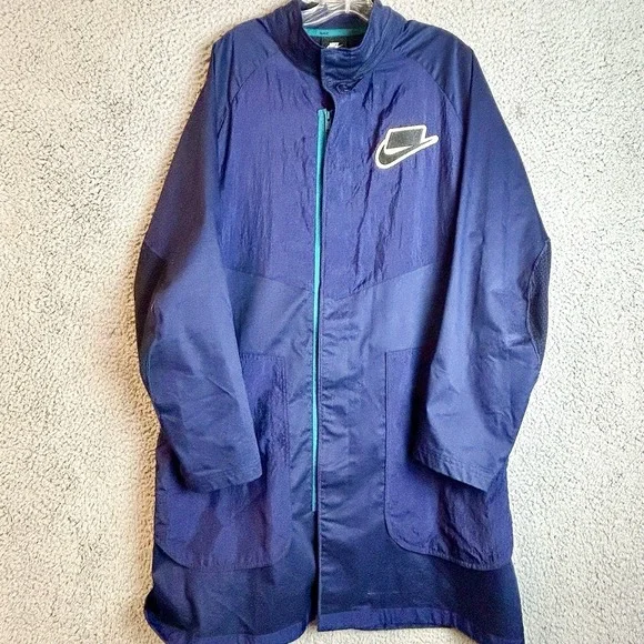 NIKE parka trenchcoat men's Size Medium RARE Mens Vintage Blokecore Swoosh