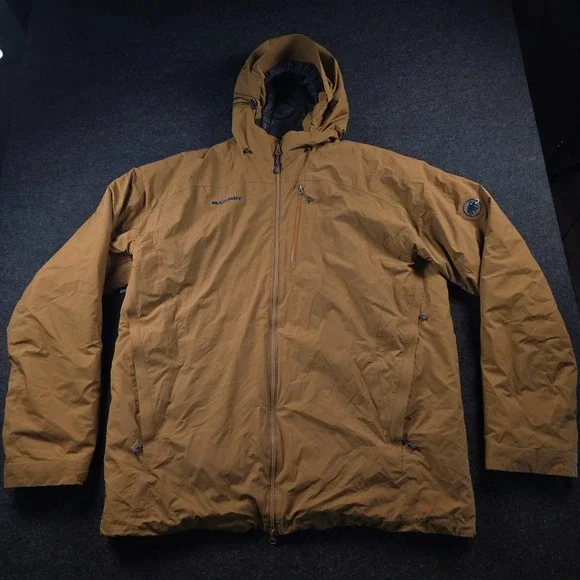 Mammut Brown Hooded Jacket DRYtechnology Ajungilak Gorpcore Hiking 1010 Mens XXL