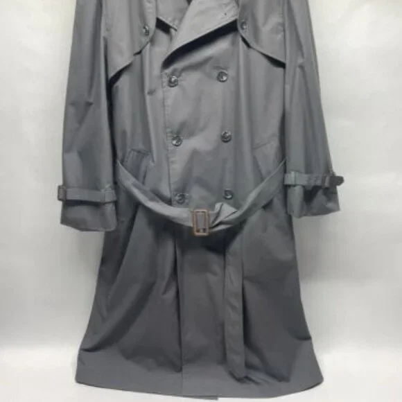 Towncraft Grey Lined Belted Trench Coat Size 48R