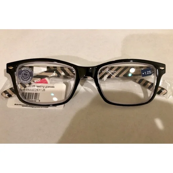 New Zuma Black Peepers Blue Light reading glasses +1.25