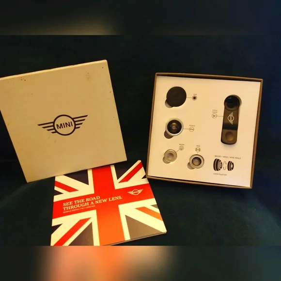 Mini Cooper mobile photo 3 in 1 lens kit Cell Phone Camera Macro Fisheye Black.
