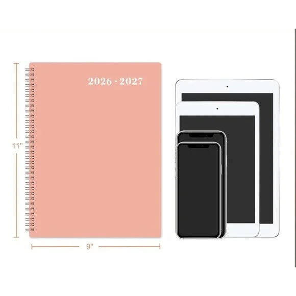 Monthly Planner 2026 8.5x11 W/Tabs New Pink