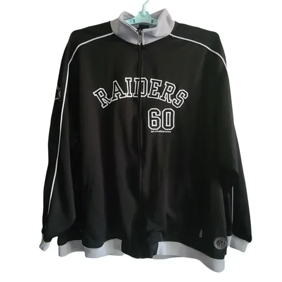 NFL x REEBOK‎ Oakland Raiders Logo Grid Iron Classic Retro 60th Ann Jacket 2XL