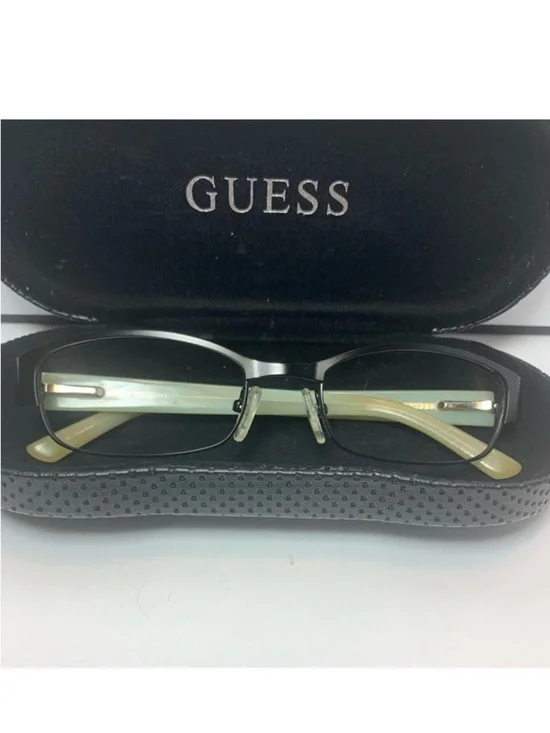 GUESS Full Rim Eyeglasses 52-18-135 Bronze Metal Frame/Pale Green Opaque Arms