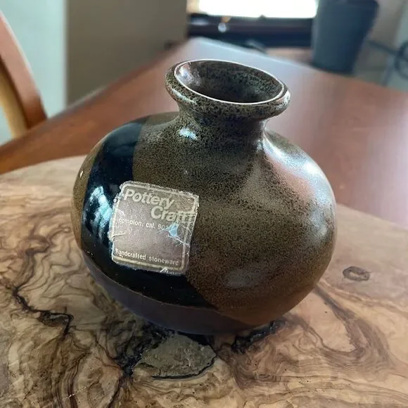 Mid Century Pottery Craft Stoneware Bud Vase