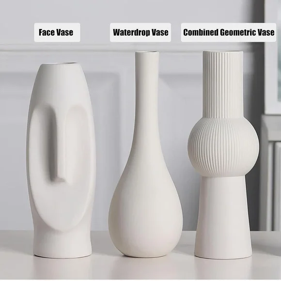 3 Piece Nordic Handmade Elegant Matte Finish Vase Set