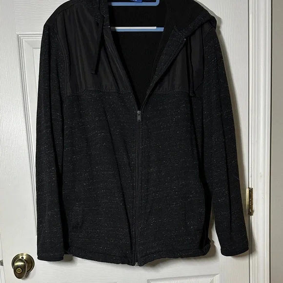 Apt. 9 Men's Black Full Zip Lightweight Hooded Jacket