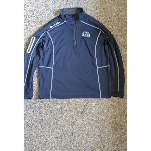 Columbia North Florida Ospreys 1/4 Zip Pullover Jacket Mens Large Blue L UNF