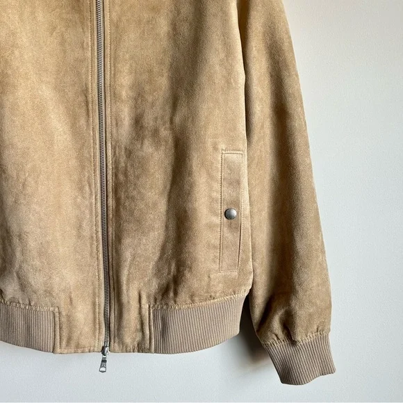 Banana Republic Tan Faux Suede Bomber Jacket Mens S