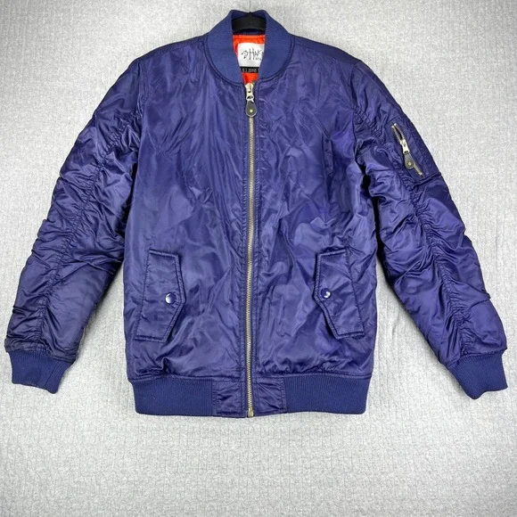 Shaka Wear Purple Bomber Jacket Mens Small Quilted Lined Flight Punk Rock‎