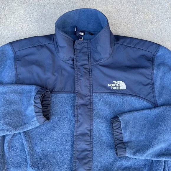 The North Face Mens Blue Circular Design Full Zip Fleece Jacket Small NF0A7UR6