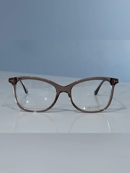 Tom Ford TF5510 045 Cat Eye Glasses Frames Shiny Light Brown Gold