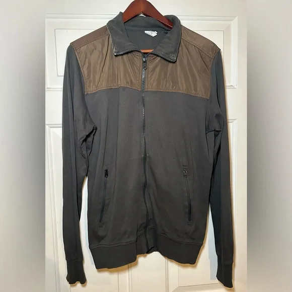 G Star Raw‎ Jacket Men Large Brown Two-toned Full Zip Track Style Jacket Logo.