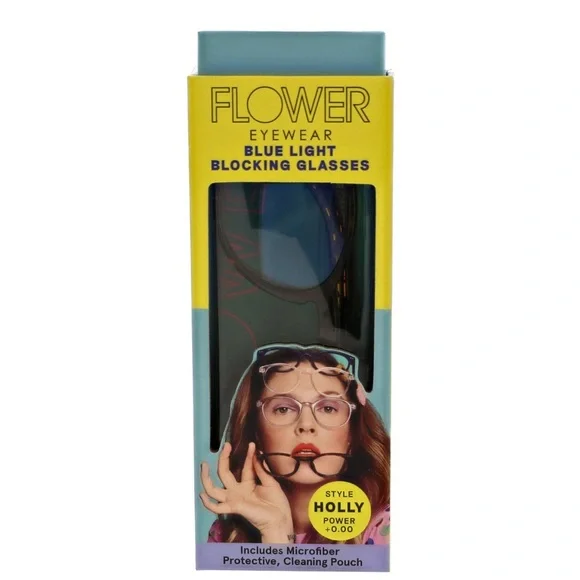 New in Box Flower Eyewear Blue Light Blocking Glasses in Holly Tortoise