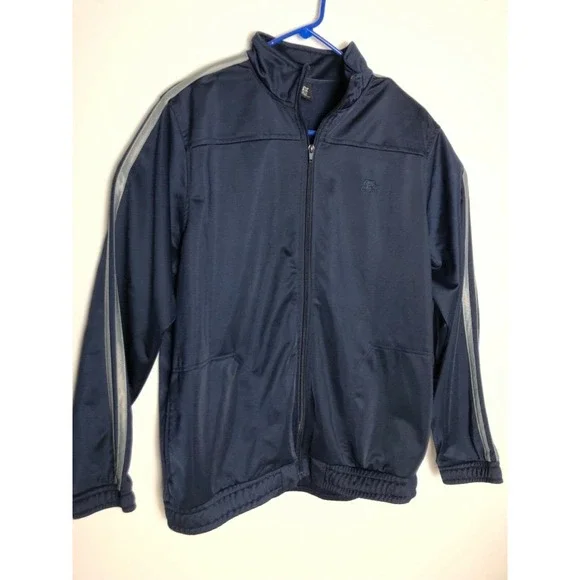 starter mens athletic warmer track jacket blue sz lrg 42/46 euc