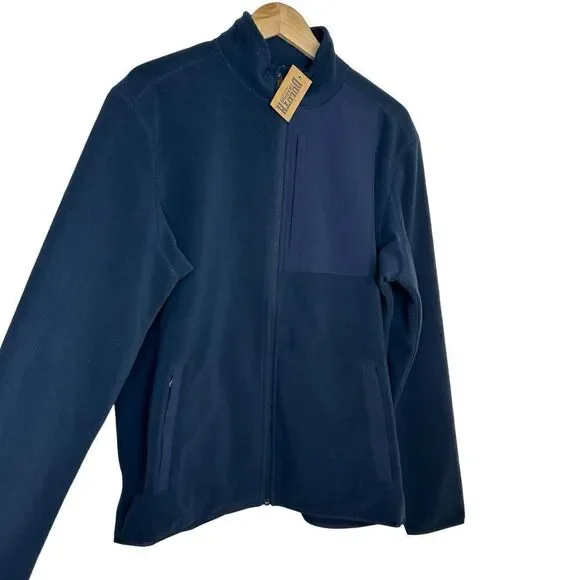 DULUTH Trading Co Checkpoint Fleece Full Zip Mock Navy Jacket Size M