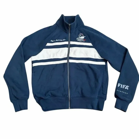 Hollister 1998 FIFA World Cup France Graphic Fleece Zip Up Jacket XS