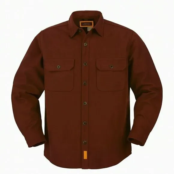 STANLEY Vintage Shacket Canvas Workwear Flannel Lined Insulated Maroon Size M