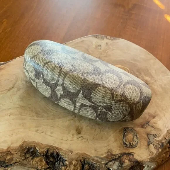 Coach Brown Signature Monogram Eyeglass / Sunglasses Case