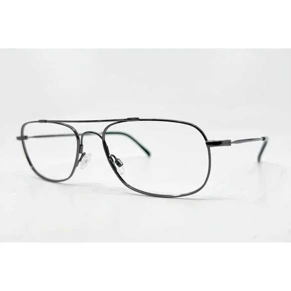 Unbranded Eyeglasses Mens Dk Pewter Aviator Full Rim 2539A 57-18-145