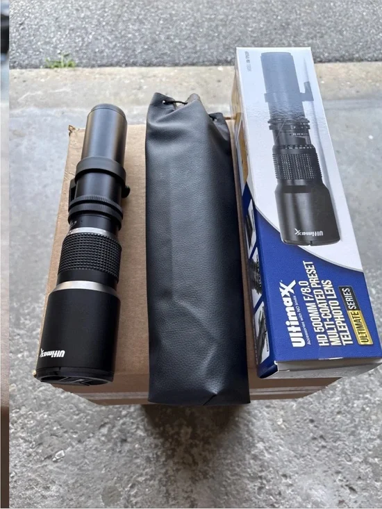 Ultimate 50-500mm Telephoto Lens for DSLR Cameras — Black