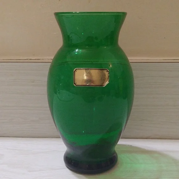 Vintage Forest Green Anchor Hocking Vase