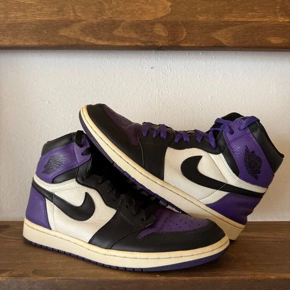 Nike Air Jordan 1 Retro High OG Court Purple Sneakers Mens Size 10 555088-501