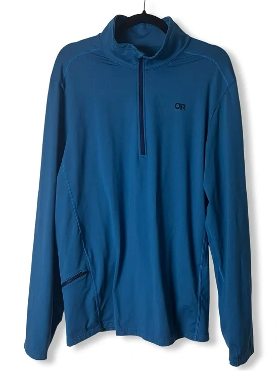 Outdoor Research Men's Quarter Zip Pullover Funnel Neck Blue Sz. Xxl