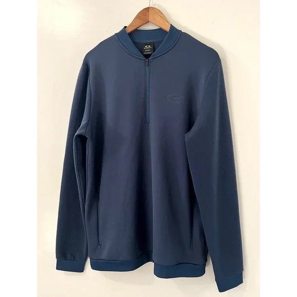 Oakley Mens Pullover Quarter Zip Sweater Size M‎ Navy Blue