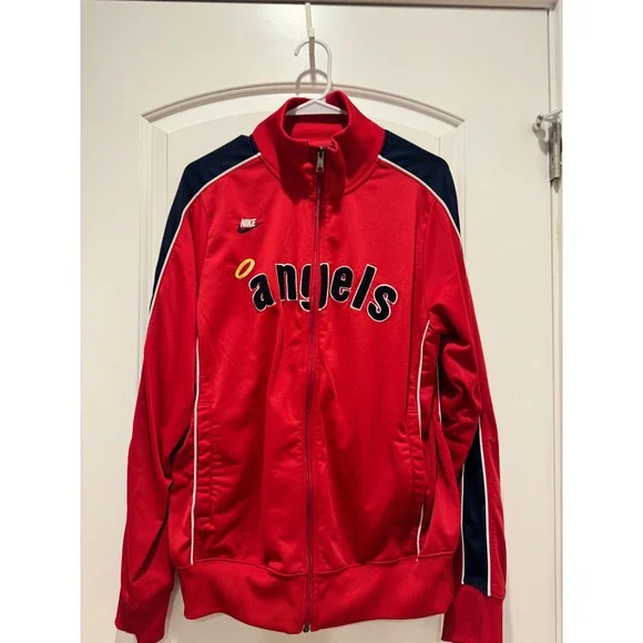 Nike Los Angeles Angels Baseball Track Jacket Red Navy White Men's Large‎ MLB