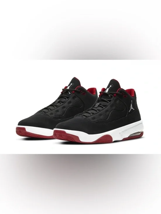 Jordan Black and Red Low-Top Basketball Sneakers