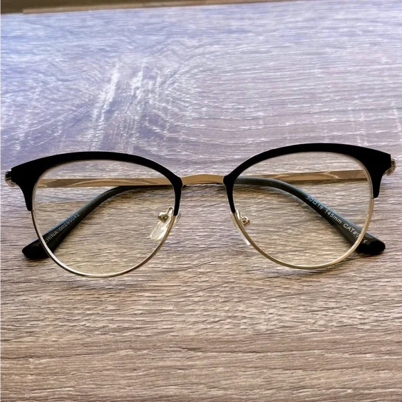 Clubmaster Black and Gold Glasses