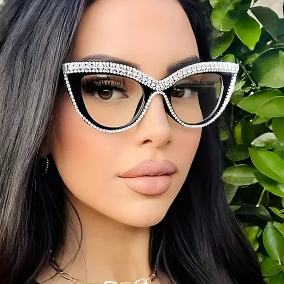 +2.00 Cat eye with Rhinestones reading glasses readers