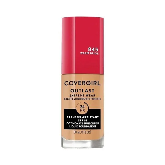 COVERGIRL Outlast Extreme Wear 3-In-1 Foundation 845 Warm Beige 1 Fl Oz