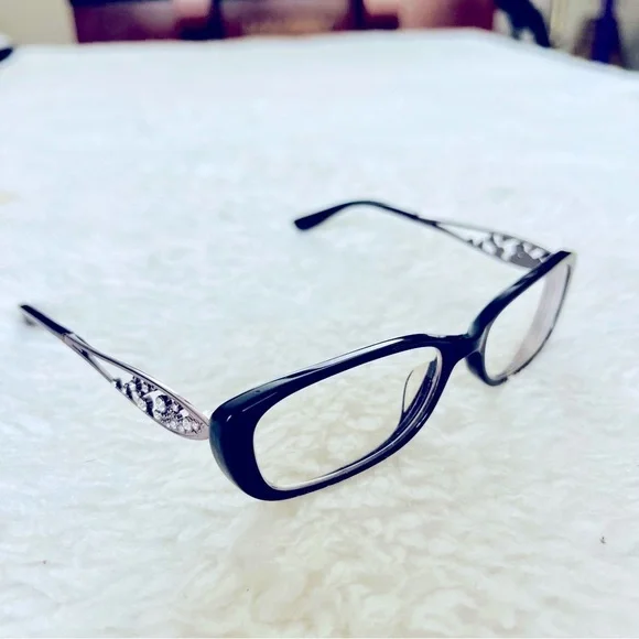 Badgley Mischka 2660 Black Corina Plastic/Metal Eyeglasses Frame Only w/ case