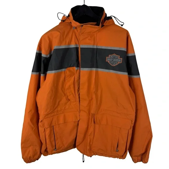 Vintage 2000s Harley Davidson Motorcycles Rain PVC Biker Jacket Size XS