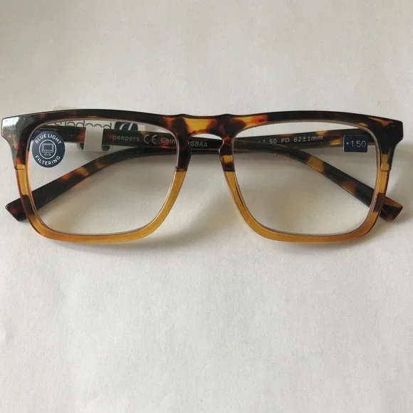 New Amber Tortoise Peepers Reading Glasses +1.50
