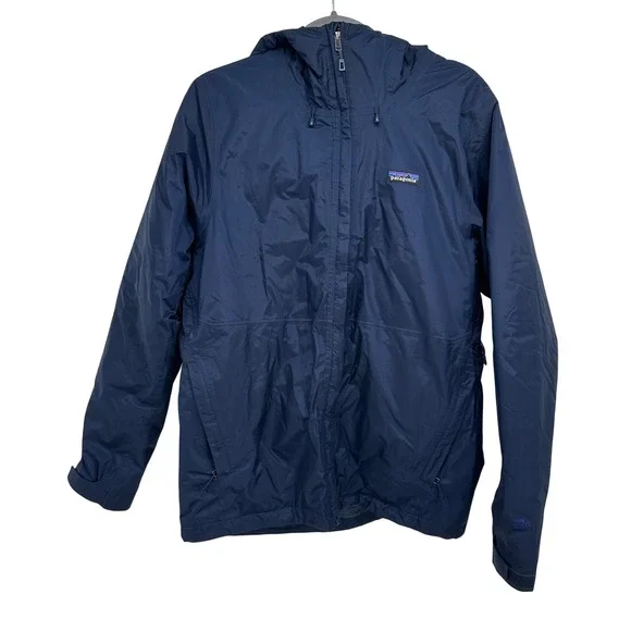 Patagonia Mens M H2No Insulated Torrentshell Jacket Navy Blue Waterproof Hooded