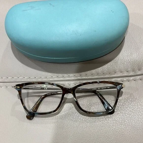 Longchamp  Glasses Classic Brown & Blue Tortoise Shell Design