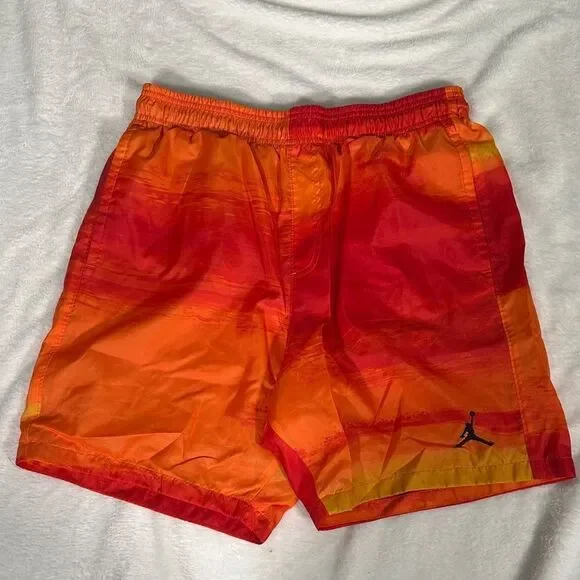 Jordan Men's Vibrant Red and Orange Athletic Shorts