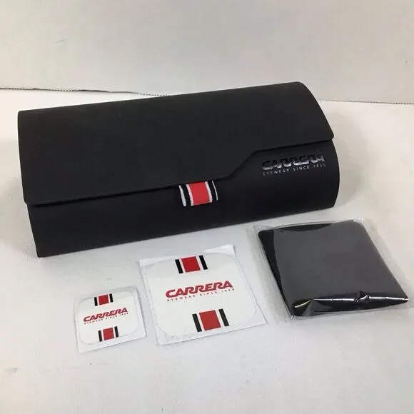 CARRERA Eyewear Sunglasses Clamshell  Hard Case Cleaning Cloth Decal Black