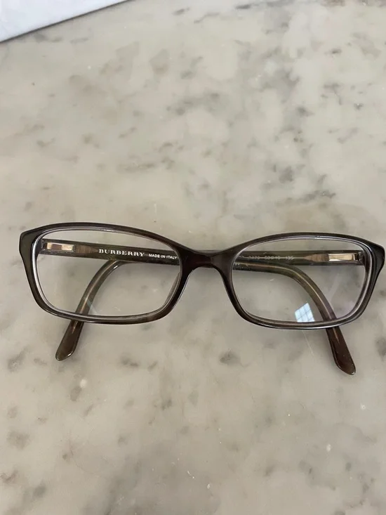 BURBERRY Havana Brown Tortoiseshell Rectangular RX Glasses
