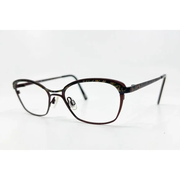 Kliik Eyeglasses Women Burgundy Cat Eye Frames 636 M102 49-18-135