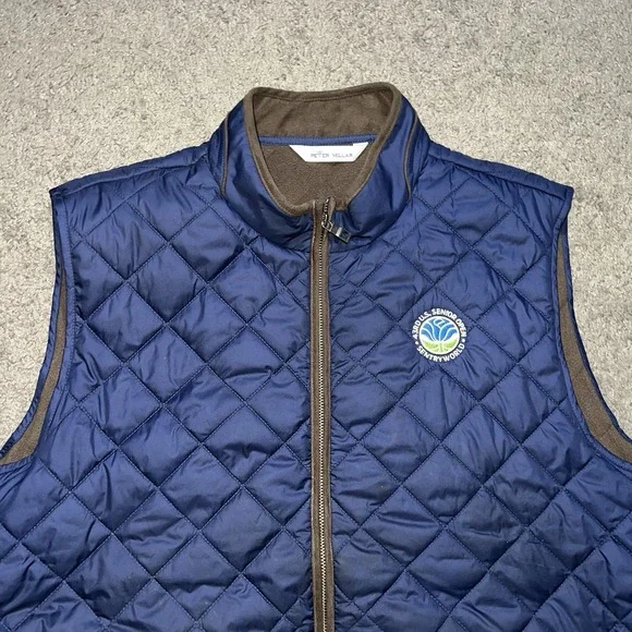 Peter Millar Essex Vest Mens XL NavyQuilted Fleece Lined Full Zip U.S Senior