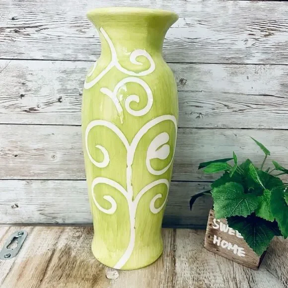 New Gorgeous White & Green Modern Ceramic Vase