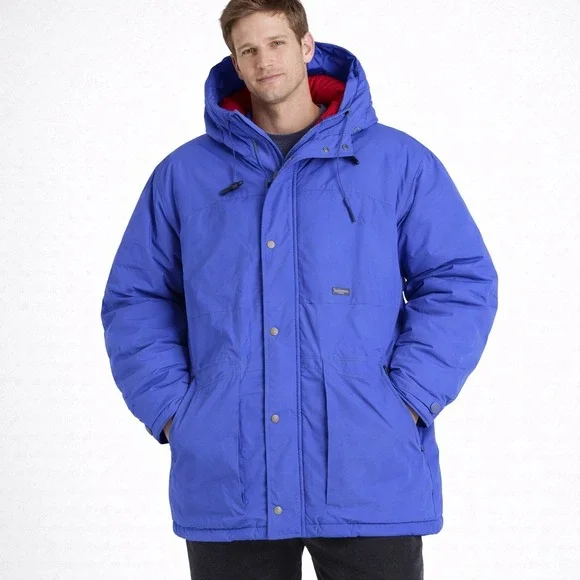 Vtg Eddie Bauer Mens Blue Ski Puffer Jacket Premium Goose Down Gore-Tex Size L